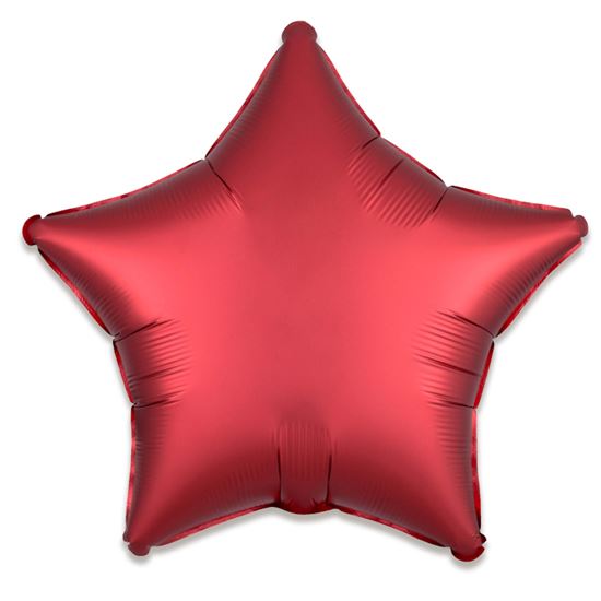 Folieballon ster satin Sangria 48cm