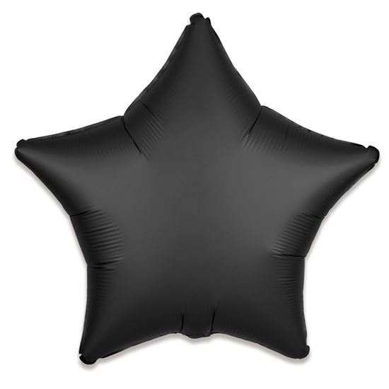 Folieballon ster satin zwart 48cm