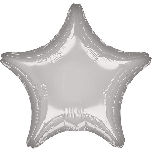 Folieballon ster zilver 48cm