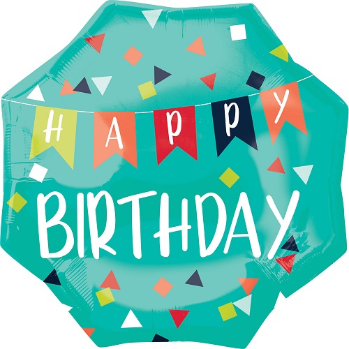 Folieballon supershape happy birthday groen