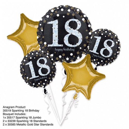 Folieballon tros sparkling 18
