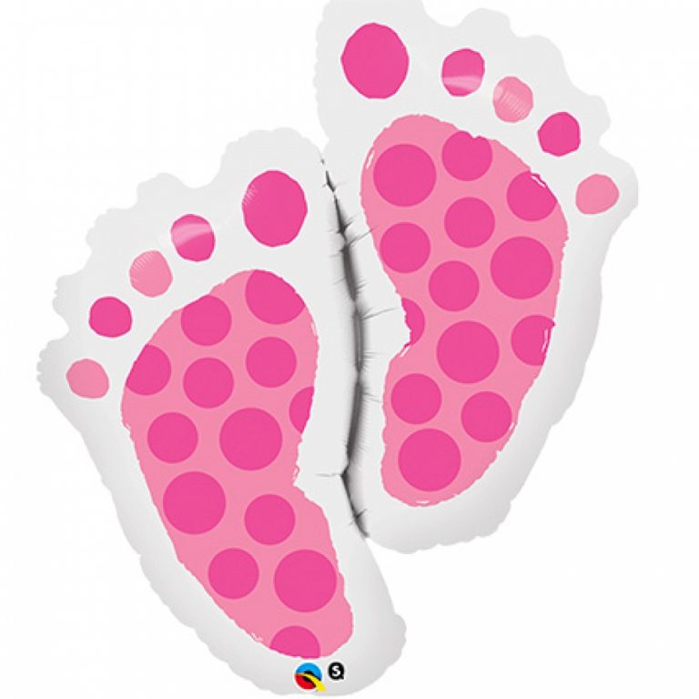 Folieballon voeten baby roze 89cm