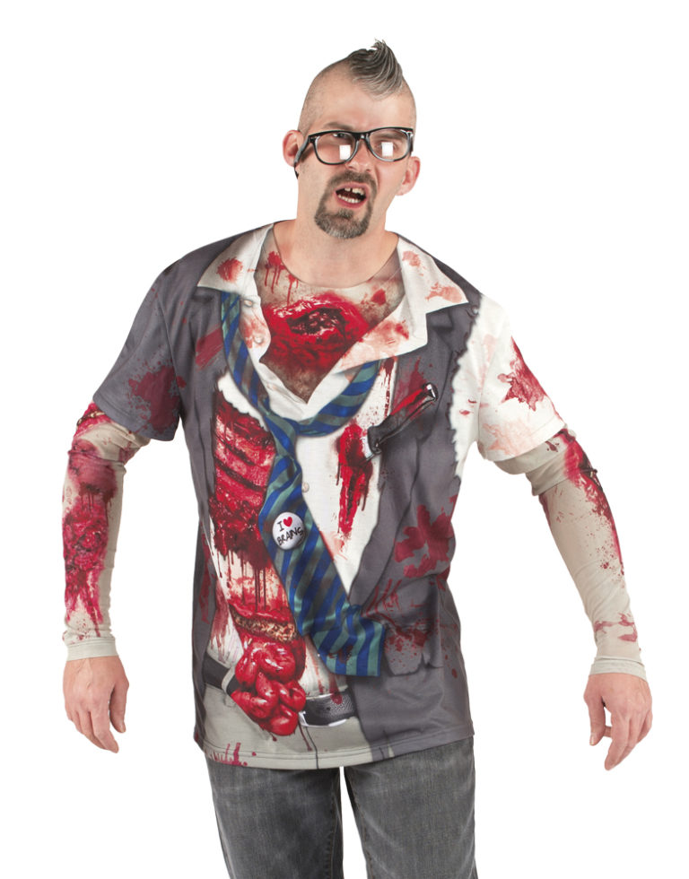 Fotorealistisch shirt Zombie - Large