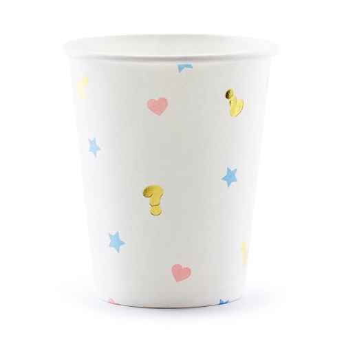 Gender reveal bekertjes boy or girl goud 6st