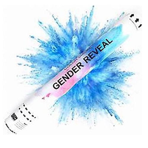 Gender reveal poeder kanon blauw 30cm