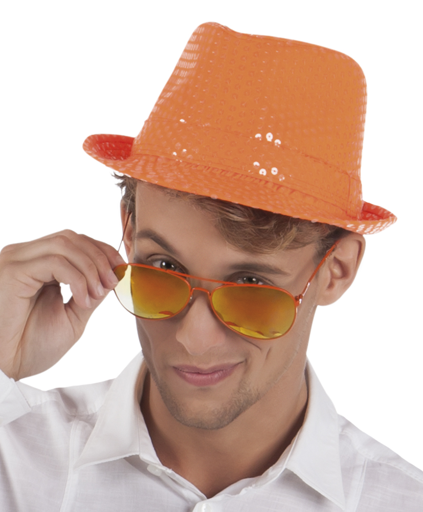 Gleufhoed popstar spangles oranje