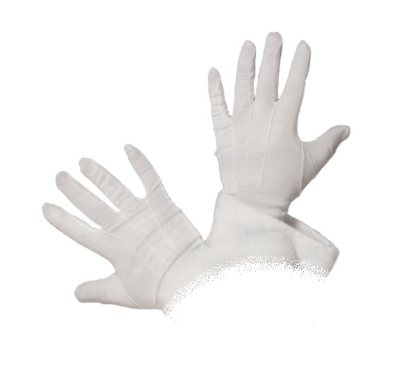 Handschoenen katoen kort wit - Large