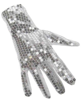 Handschoenen pailletten zilver