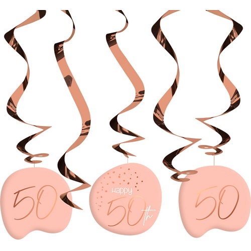 Hangdecoratie Elegant Lush Blush 50 jaar 5st