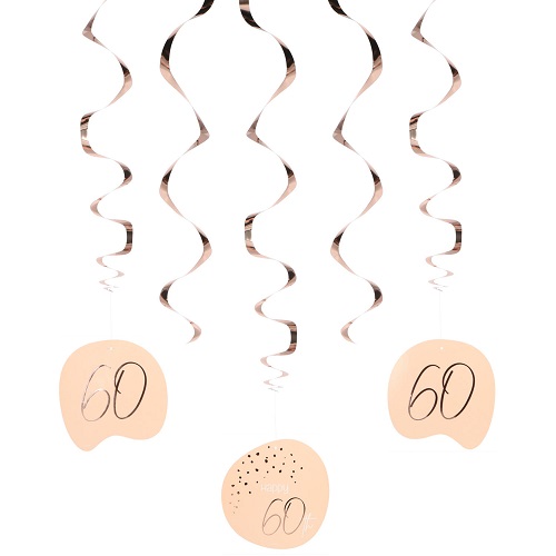 Hangdecoratie Elegant Lush Blush 60 jaar 5st