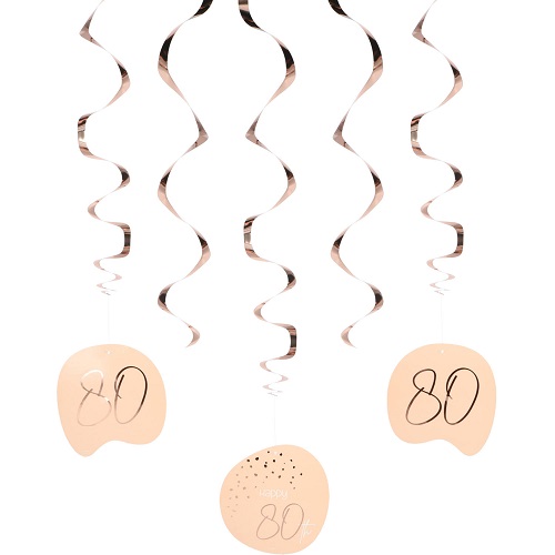 Hangdecoratie Elegant Lush Blush 80 jaar 5st