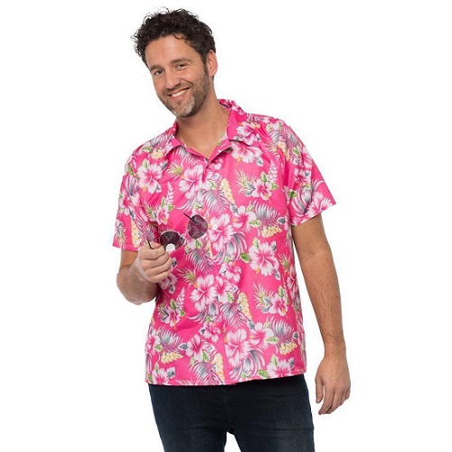 Hawaii blouse roze - L