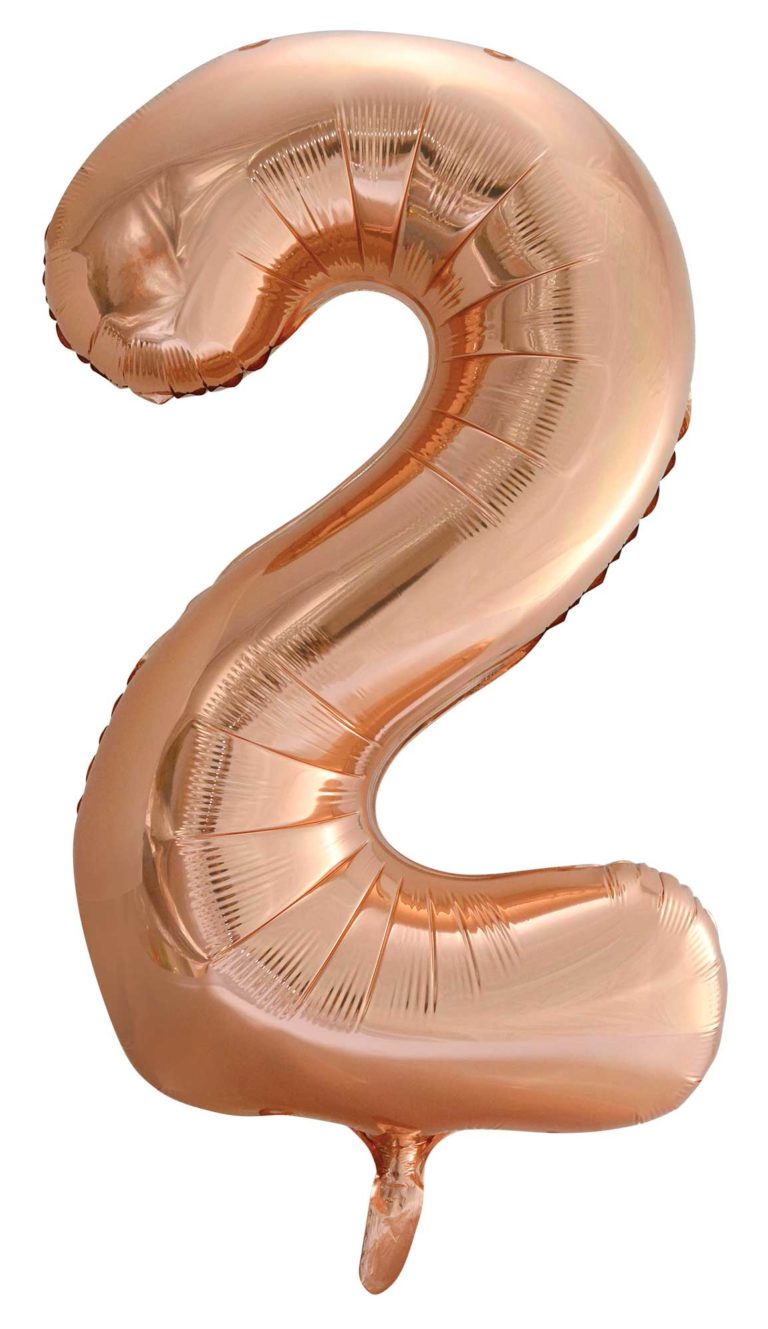 helium ballon cijfer 2 rose goud 86cm