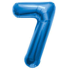 Helium ballon cijfer 7 blauw 86cm
