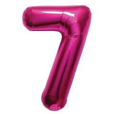 Helium ballon cijfer 7 roze 86cm