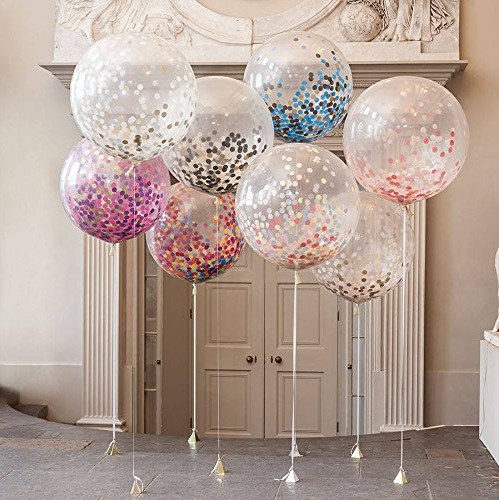medeklinker Pracht kraam Helium ballon met confetti 3