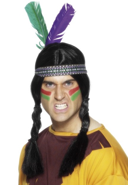 Indianen hoofdband met veer