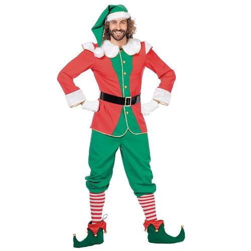 Kerst elf rood/groen met muts - 50