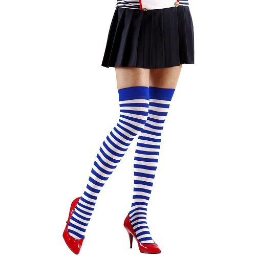 Kousen blauw/wit gestreept