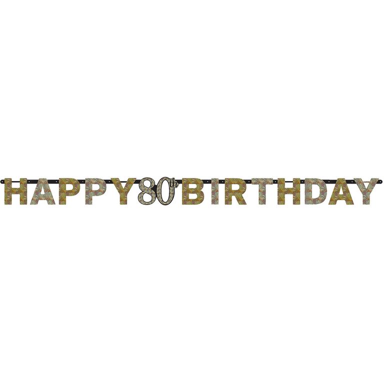 Letterslinger sparkling gold 80 jaar