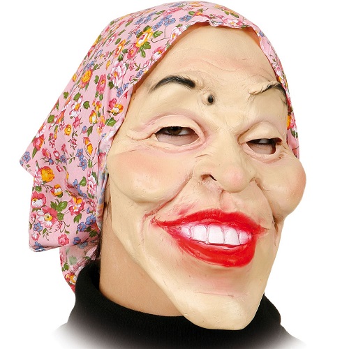 Masker oude vrouw met smile