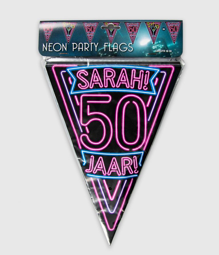 Neon vlaggenlijn Sarah 10 meter