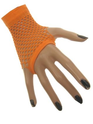 Nethandschoenen kort neon oranje