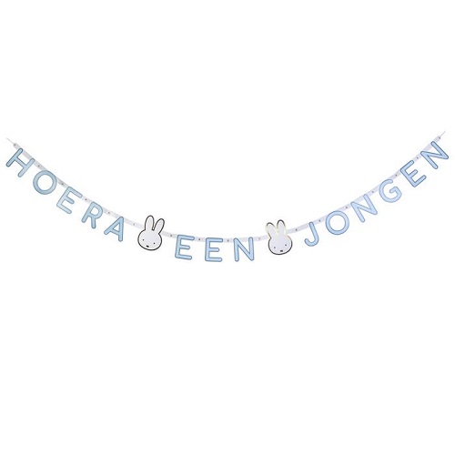 Nijntje letterslinger baby blauw Hoera een jongen