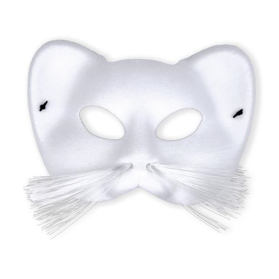 Oogmasker kat fluweel wit