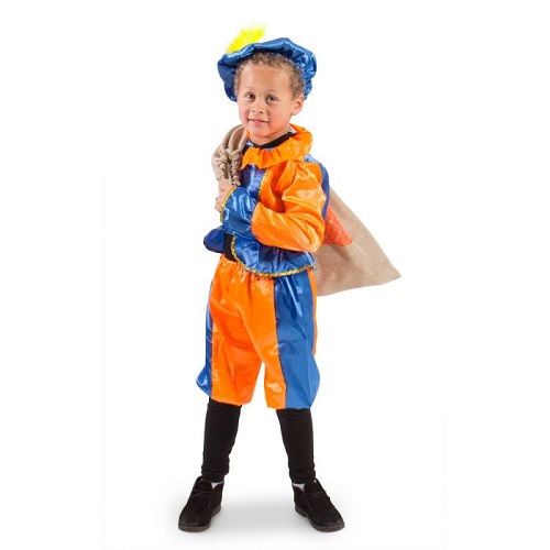 Pietenpak kind blauw/oranje - 3-5jaar