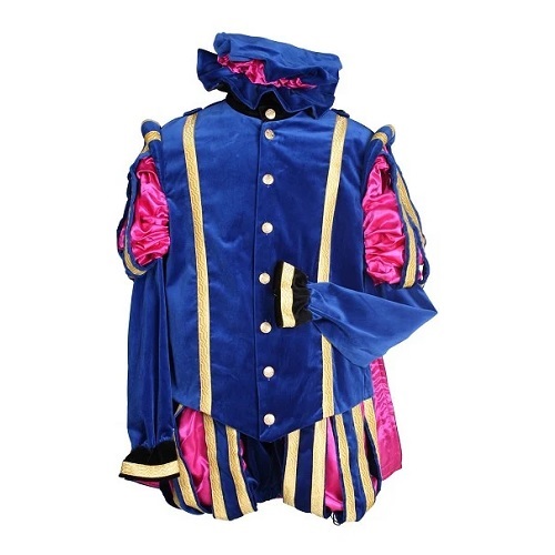 Pietenpak Malaga luxe met cape blauw/roze - L