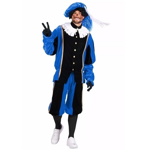 Pietenpak populair zwart-blauw - XXS