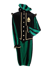 Pietenpak fluweel pamplona zwart/groen