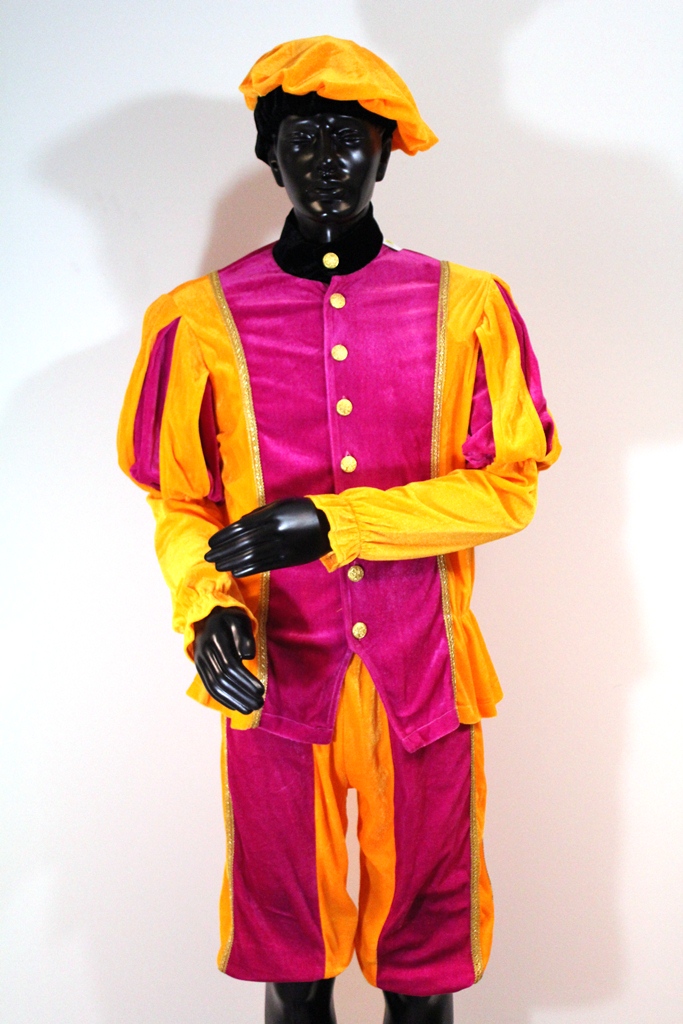 Pietenpak populair roze-oranje - XL