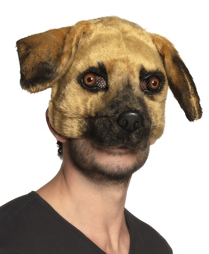 Pluchen halfmasker hond