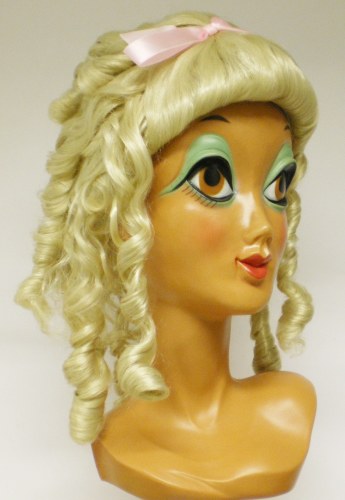 Pruik pijpenkrul blond