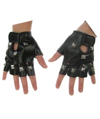 Punk handschoenen zwart