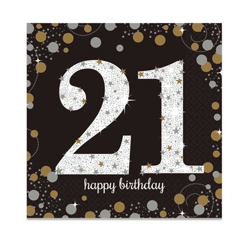 Servetten 21 sparkling gold