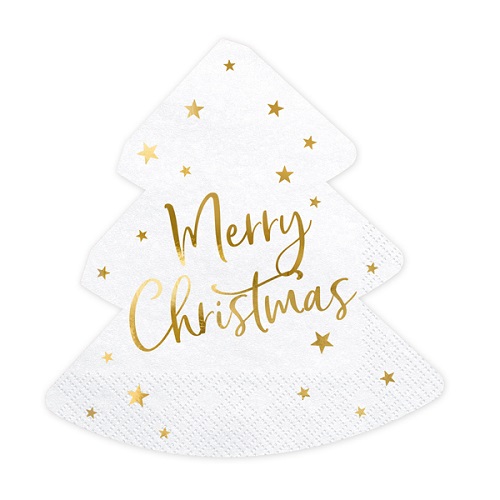 Servetten Merry Christmas kerstboom 20st