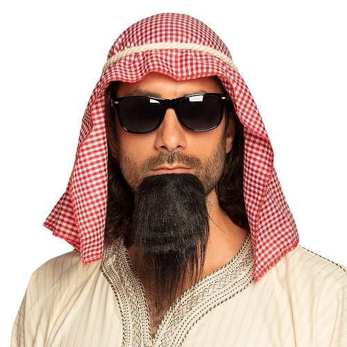 Set Sjeik hoofddoek, koord, bril en sik