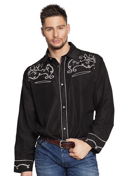 Shirt Western zwart - L
