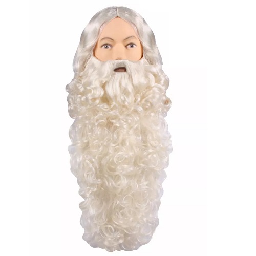 Sinterklaas baard en pruik basic ecru