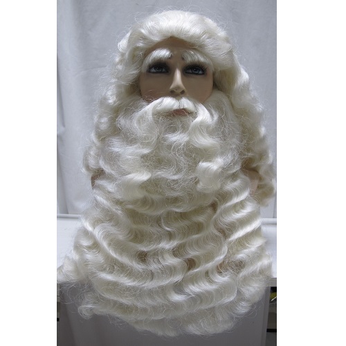Sinterklaas baard en pruik naturel met losse snor
