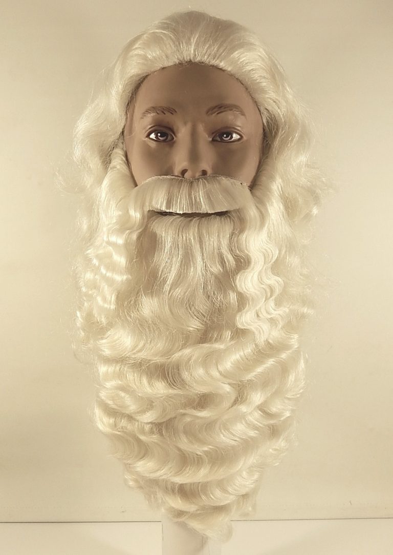 Sinterklaas baard + pruik nylon A2 vaste snor TV