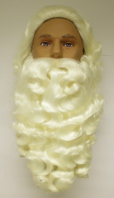 Sinterklaas baard + pruik nylon A2 vaste snor