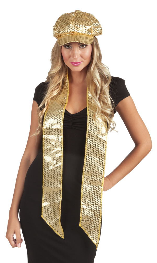 glitter sjaal goud