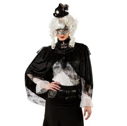 Steampunk cape zwart - L/XL