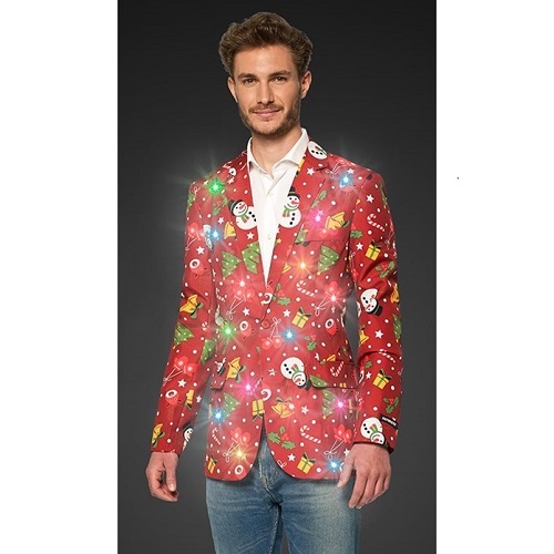 Suitmeister Kerst colbert met LED Red Icons - L