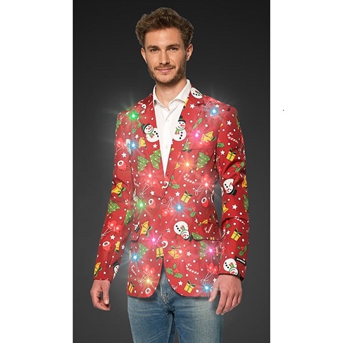 Suitmeister Kerst colbert met LED Red Icons - S