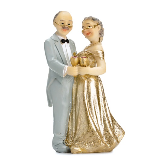 Taarttopper bruidspaar gouden bruiloft